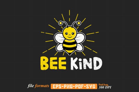 Bee Kind T Shirt Design Vector SVG PNG for Crafts & Graphics