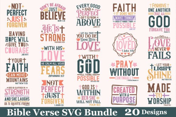 Bible Verse SVG Bundle: Graphics for Crafts & Commercial Use