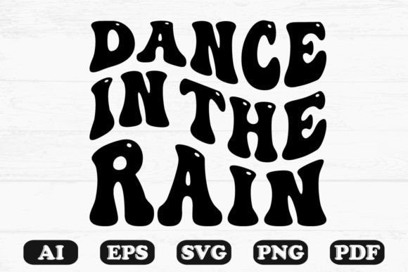 Dance in the Rain Retro Wavy SVG Graphics for Crafts