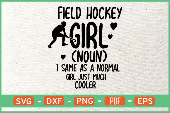 Field Hockey Girl T-Shirt Design SVG