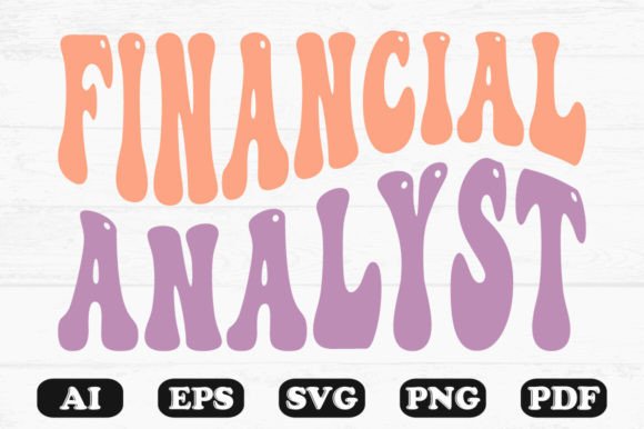 Financial Analyst Retro Wavy SVG Graphics for Crafts