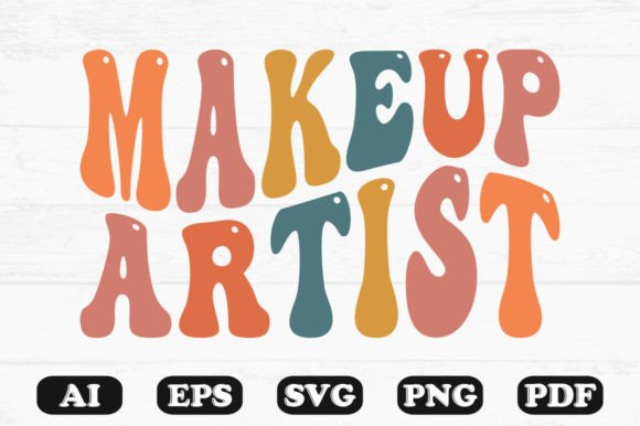 Makeup Artist Retro Wavy SVG Graphics for Crafts