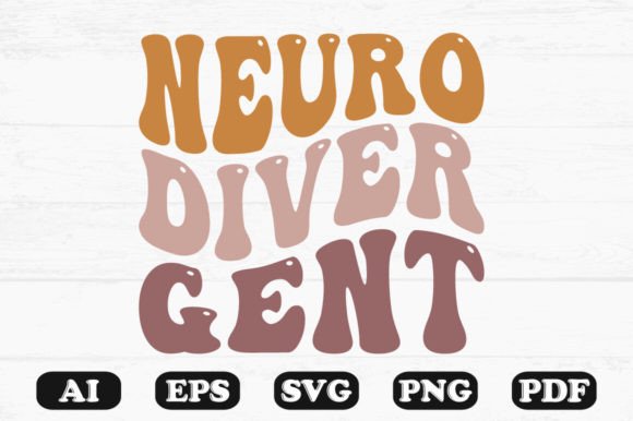 Neurodivergent Retro Wavy SVG T-shirt Graphics for Crafts