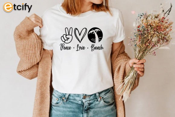 Peace Love Beach SVG Tshirt: Graphics for Local Crafts Brands