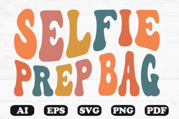 Selfie Prep Bag Retro Wavy SVG Graphics for Crafts
