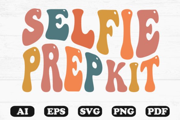 Selfie Prep Kit Retro Wavy SVG Graphics for Crafts