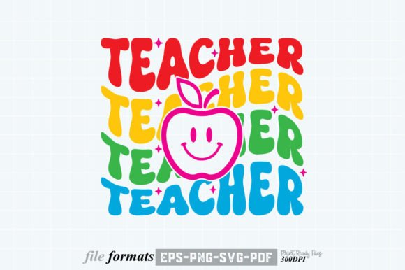Teacher Retro Quotes SVG Design for Crafts & Graphics
